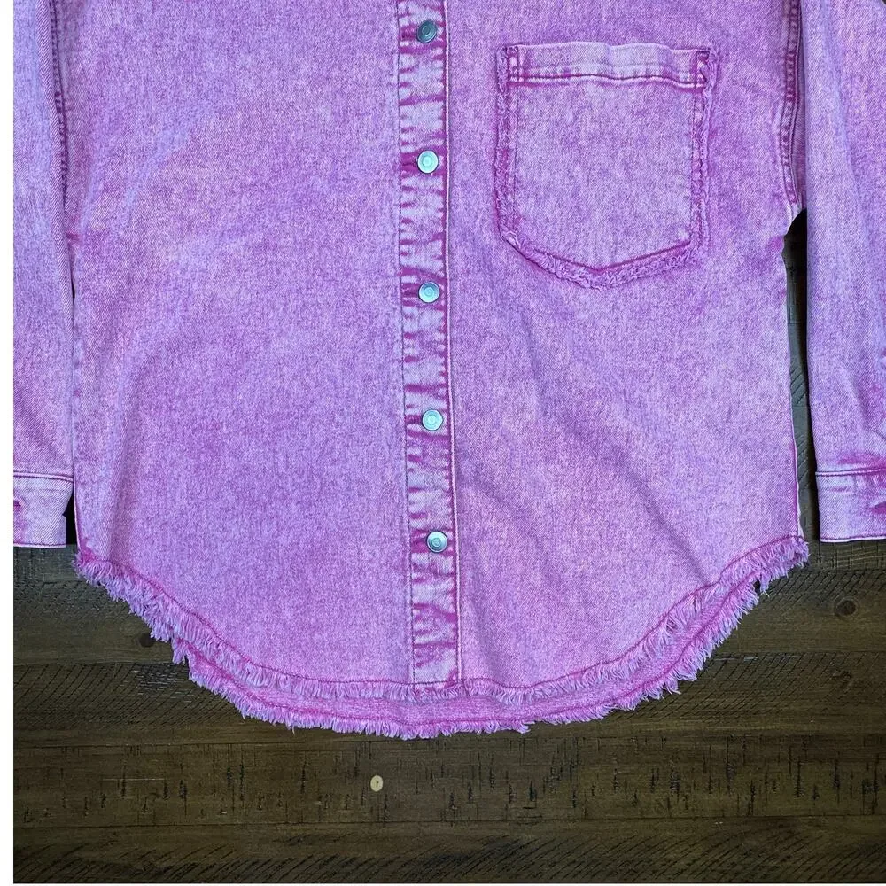 Celebrity Pink Women's Button Up Jeans Shirt Collared Long Sleeves Size M - Picture 7 of 16